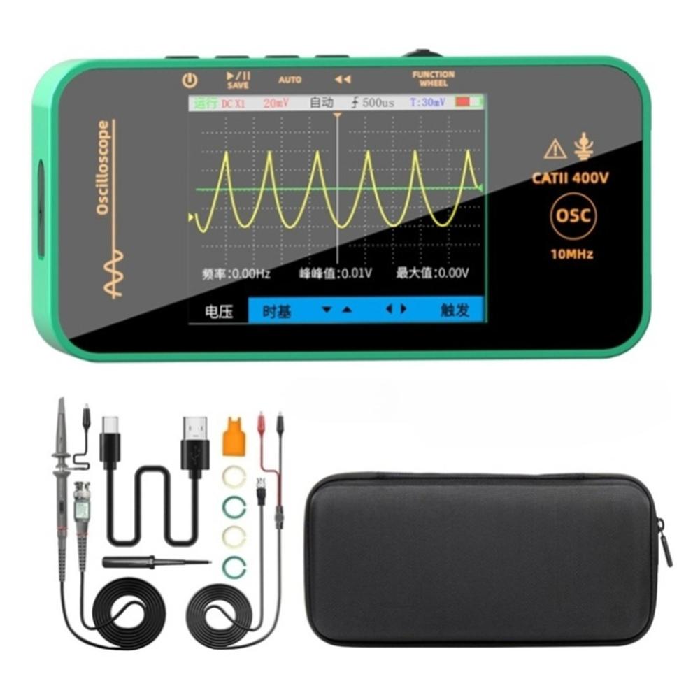 10MHz Bandwidth Handheld Oscilloscope For On-site Testing Waveform Save To PC ABS Housing 1200 MAh Rechargeable Battery