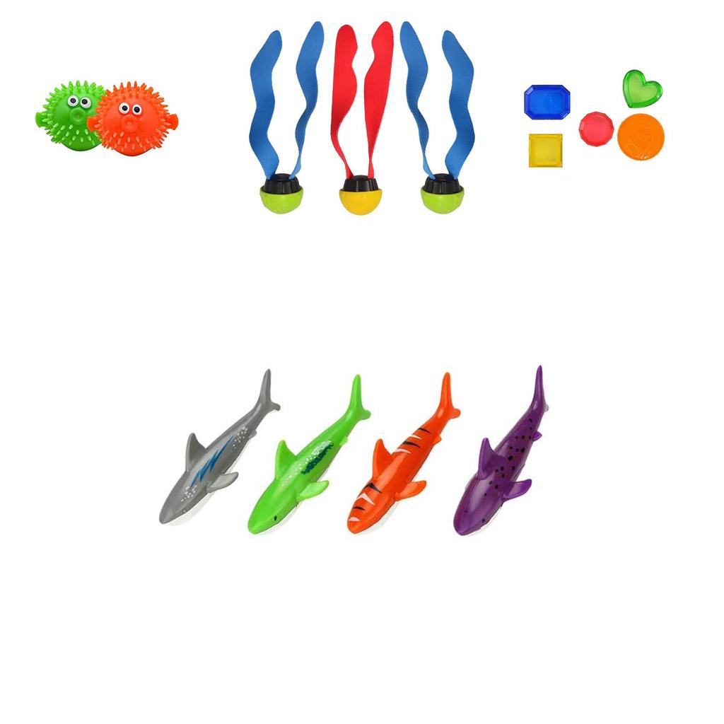 Красочный детский набор для дайвинга с водными кольцами, торпедой, для развлечений в бассейне для детей от 3 до 6 лет