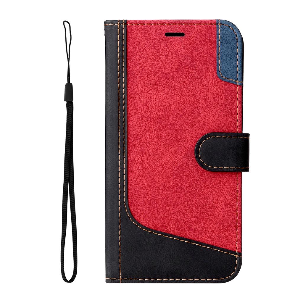 Для Google Pixel 6, Pixel 6 Pro, Pixel 5A 5G, Pixel 7, Pixel 8... Трехцветный лоскутный стиль, дизайн сращивания, искусственная кожа, откидная подставка, кошелек, сумка для телефона, чехол