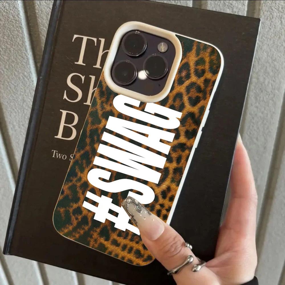 ГОРЯЧИЙ Роскошный Леопардовый Счастливый Swag Чехол для Телефона с Рисунком Кожи Личи Для iPhone 17 16e 16 15 14 13 12 11 Air Pro Max Plus X XR XSMax