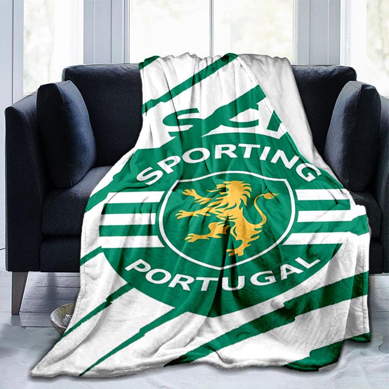 Sporting Cp Crest Emblem Blanket Suitable for Sofas, Beds, Offices, And Camping - Perfect Gift for Halloween Christmas