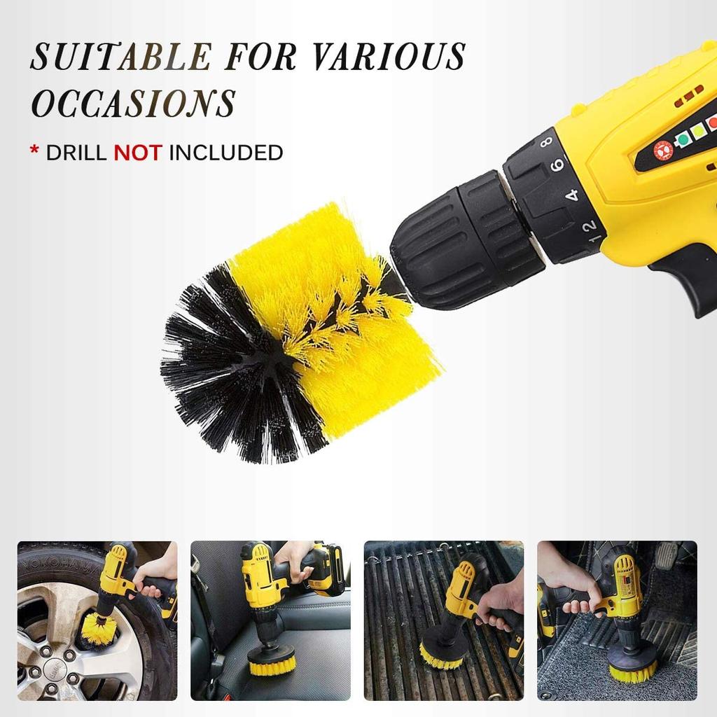 Drill Home Cleaning Brush Attachments Set Scrub Pads Sponge Power Scrubber With Extend Long Attachment