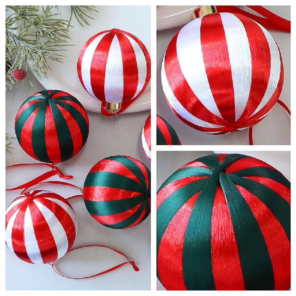 6Pcs Elegant Christmas Tree Hanging Pendant 8cm Xmas Tree Decoration Balls Home Party Decor