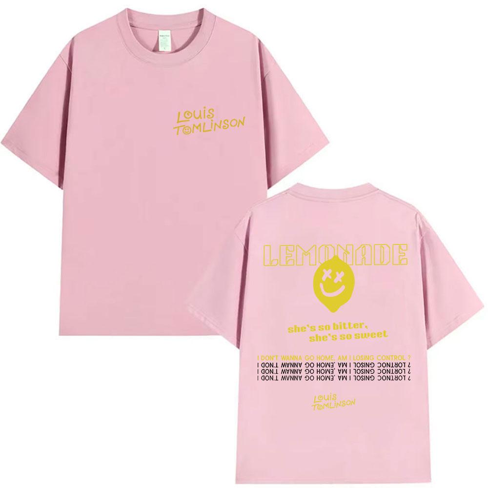 Louis Tomlinson Lemonade Tour Album Vintage Fashion Big Size High Quality 2025 Summer Pure Cotton 100 Printed Tshirt