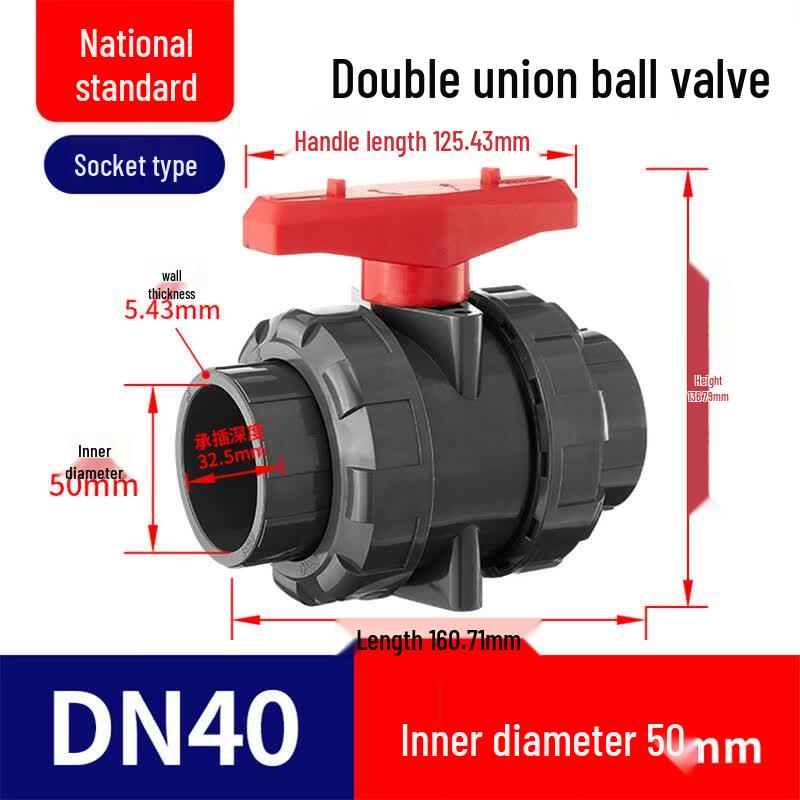 Langsaizebo UPVC Double Union Ball Valve (2-Pack)