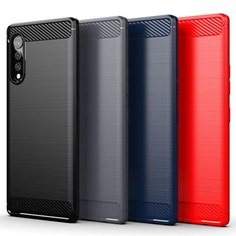 Противоударный силиконовый чехол для LG Velvet, полный защитный мягкий чехол для телефона LG Velvet, роскошные чехлы из углеродного волокна