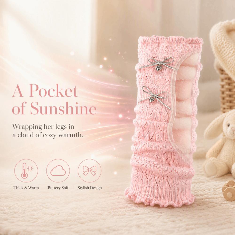 Elastic Kids Sock Cuffs Bow Decor Girls Socks Fashion Calf Socks Autumn Winter