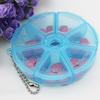 Round Shape 7 Grids Medicine Pill Plastic Storage Box Dispenser Holder Organizer