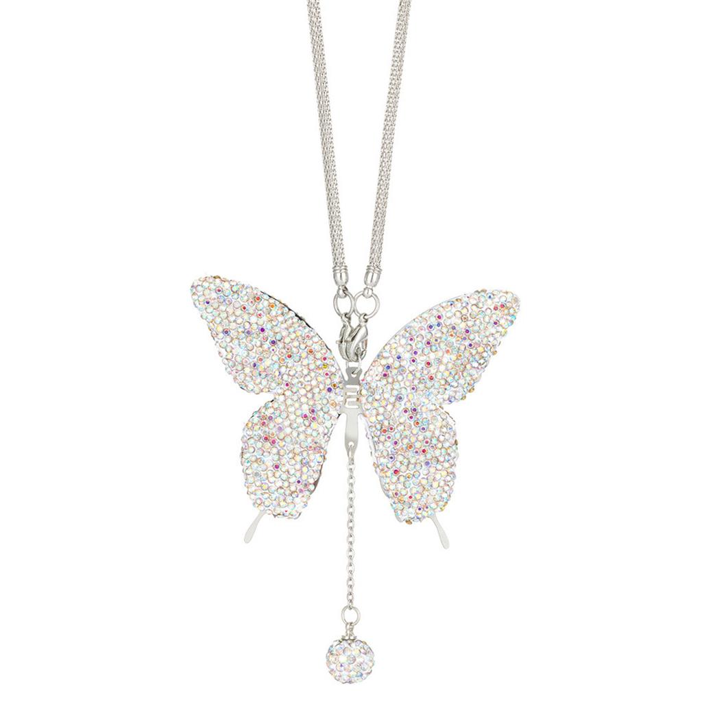 Bling Butterfly Diamond Автомобильные аксессуары для женщин Кристалл Автомобильное зеркало заднего вида Подвески Украшение автомобиля Подарок на день Святого Валентина