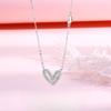 Romantic Heart Love Necklace Female Niche Light Luxury Temperament Versatile Ins Style Love Flash Diamond Necklace