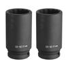 Uxcell 2pcs Deep Impact Inch 31mm Metric Chrome Molybdenum Alloy Steel Spindle Axle Nut Impact Socket 6-Point Socket, 1/2 Drive,