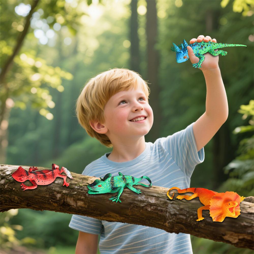 Реалистичная ящерица из ТПР, Высококачественная, Мягкая, Прочная, Моющаяся, Ультра-детализированный дизайн, Подарок на день рождения, Рождество и в школу