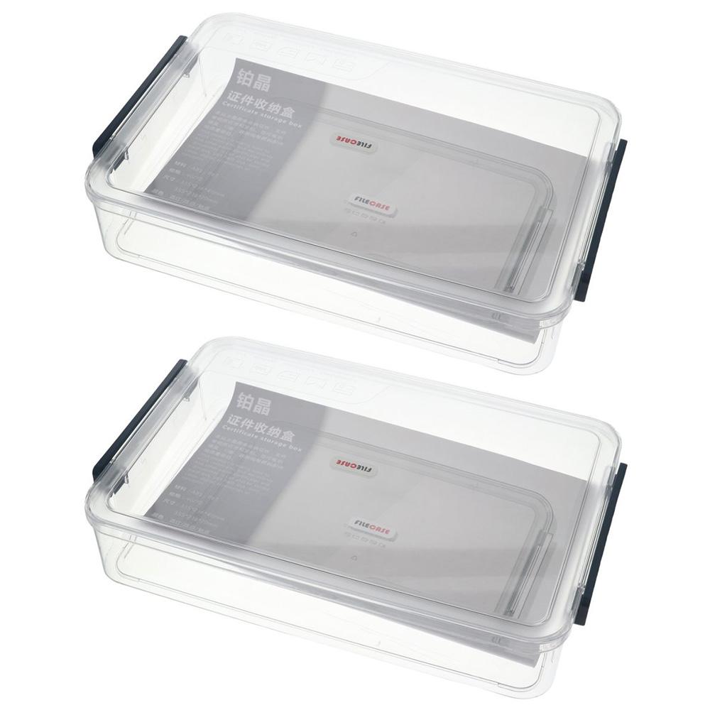 Прозрачный пластиковый портативный штабелируемый органайзер для документов для офиса или дома