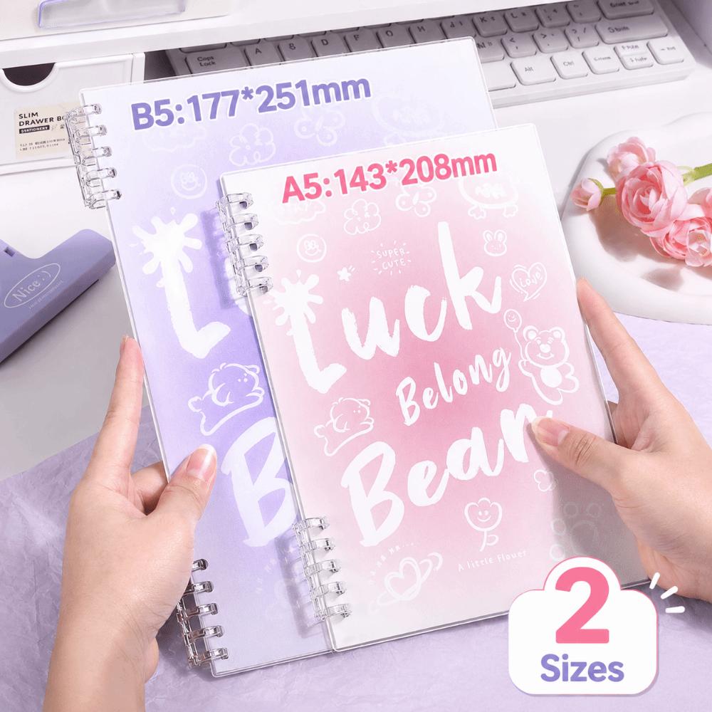 Gradient Color Binder Notebook Detachable Notepad Durable Loose-leaf Notebook  Studnets