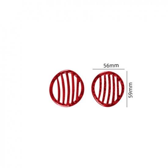 2x Red Carbon Fiber Car Inner Defogger Air Vent Sticker For Fiat 500 12 13 14 15