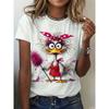 Anime Cat Duck Print Graphic T-shirt Women Fashion Casual Cartoon Oversized Short Sleeve Tops Tees Ladies Clothes Animal