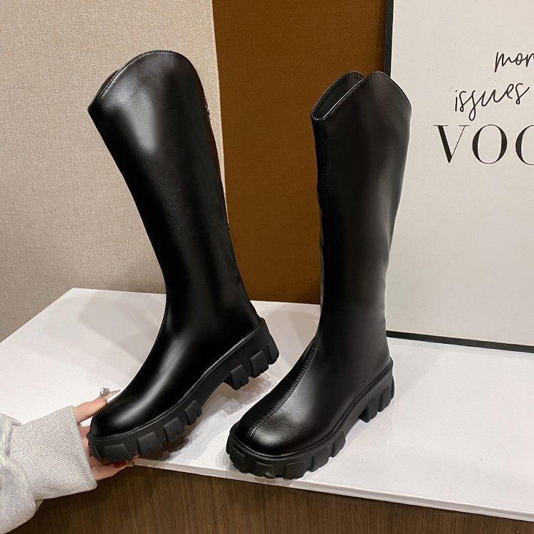 Spring and summer new long boots women's thick-soled non-slip knight boots are thin and cover the meat, high tube elastic and thin boots temperament