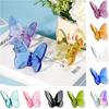 Multiple Color Crystal Butterfly Figurines Reflective Clear Crystal Flying Butterfly Collectible Durable Vivid