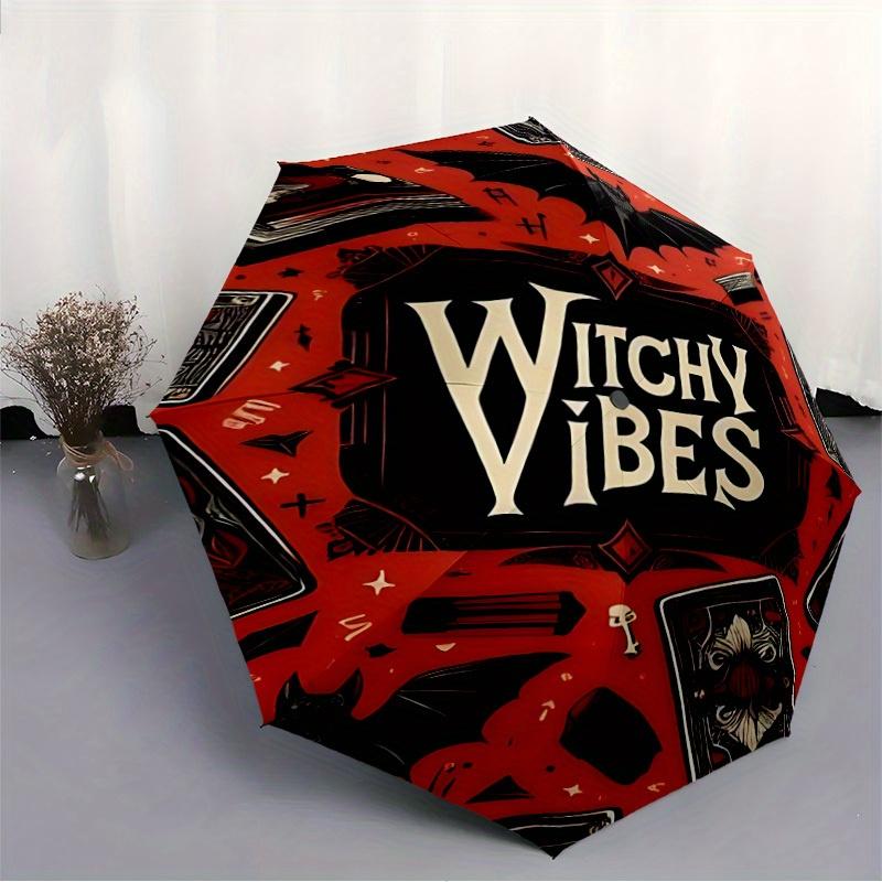 1pc Halloween atmosphere Automatic Folding Umbrella, 8-Rib Sturdy Canopy, Portable Travel Umbrella for Outdoor Use,143