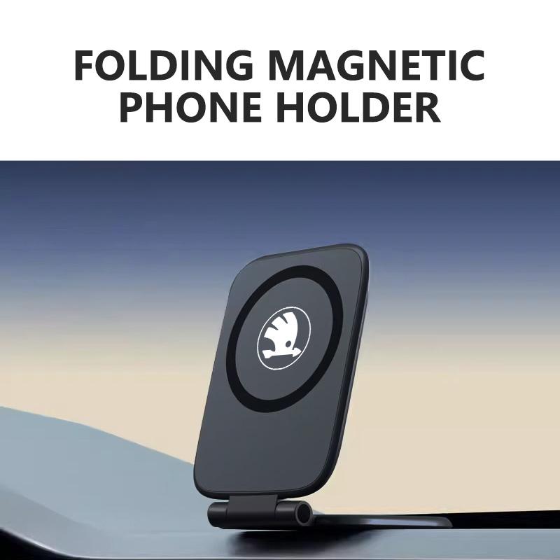 Phone Stand Ultrathin Foldable Multi functional Car Phone Adjustable Holder For Skoda Kamiq MK3 Roomster Rapid Kodiaq Karoq