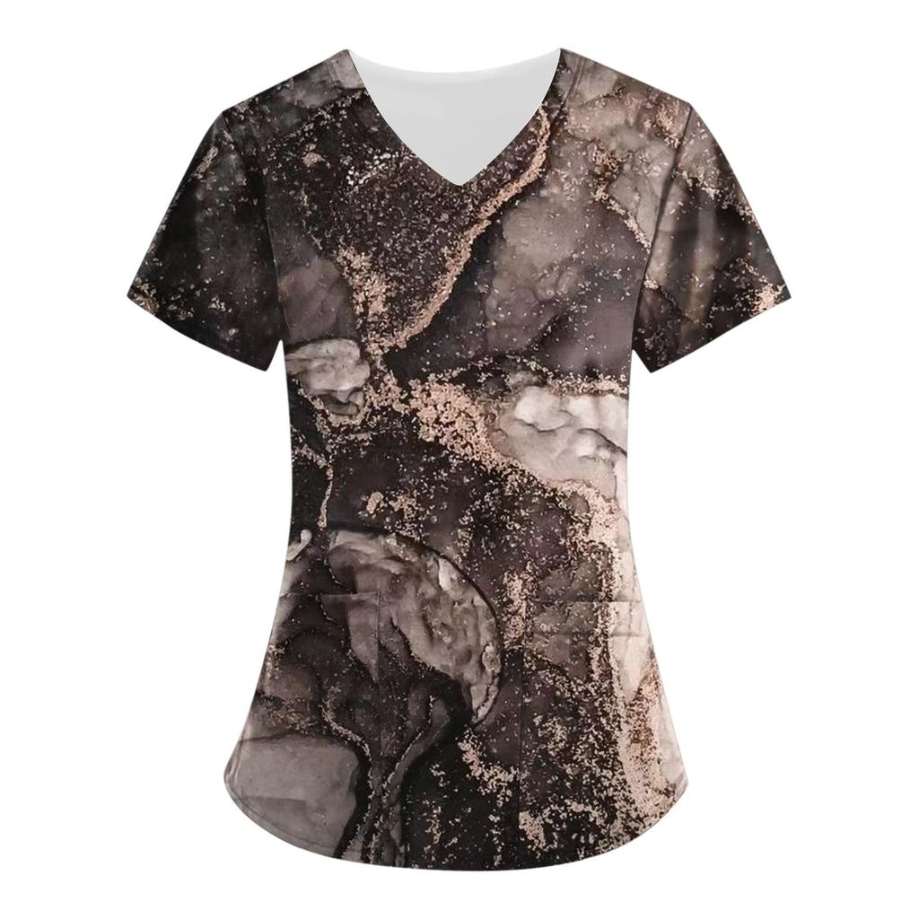 Женские свободные топы с короткими рукавами, повседневные топы больших размеров с V-образным вырезом и короткими рукавами, повседневные летние футболки, женские топы, футболки, рабочая одежда