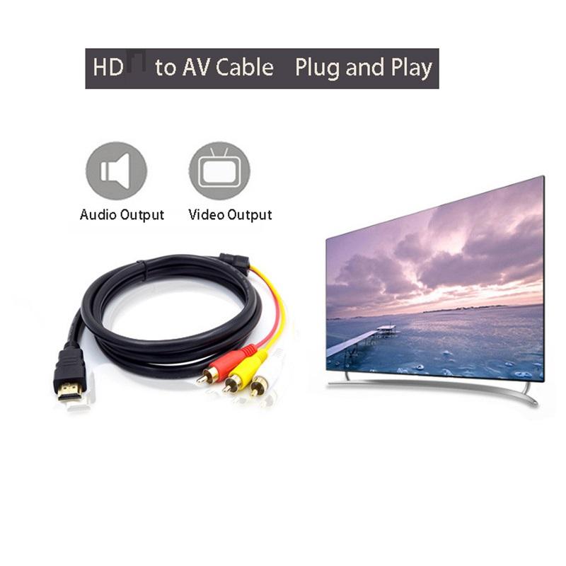 Работает только со встроенными декодерами HDMI-совместимый к 3RCA Кабель Однонаправленный Для HD-плееров Устройств Способных к Автоматическому Декодированию