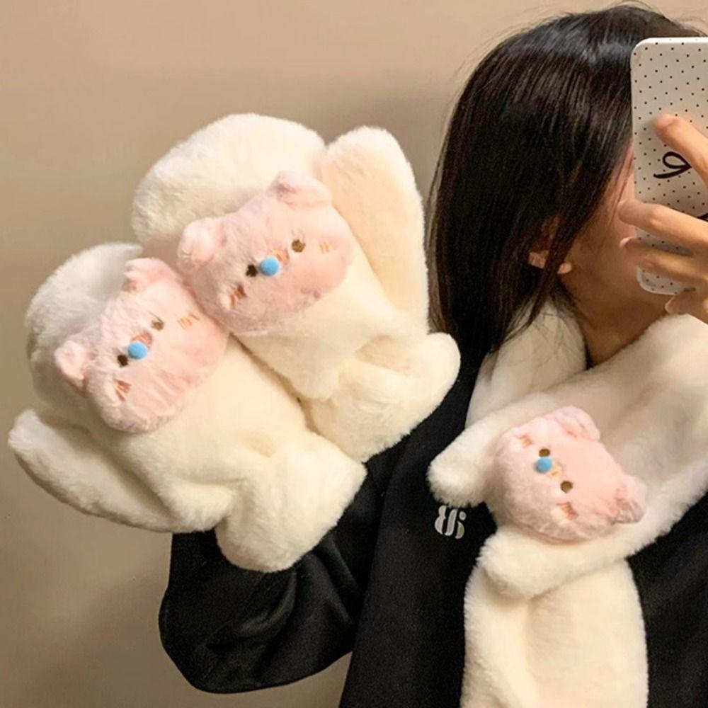 Thicken Windproof Cross Scarf Plush Neck Warmer New Neckerchief Wrap  Winter