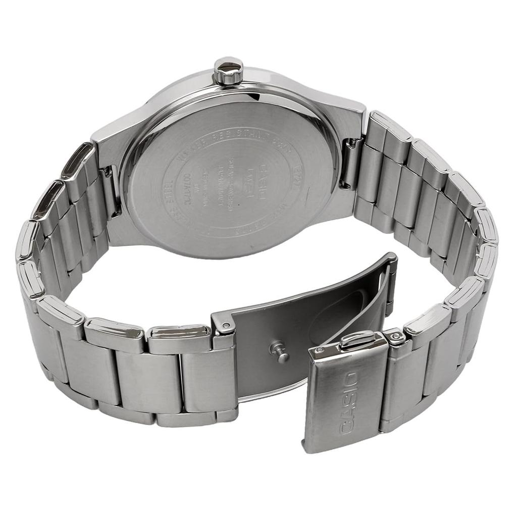 Casio Стандартные солнечные аналоговые 5 АТМ водонепроницаемые часы с белым металлическим ремешком Overseas модель [Casio] MTP-RS105D-7BV мужские [Товар]