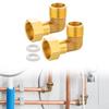 Multipurpose Brass 90 Degree Point Connectors 3/4 Inch Male And Female Thread Accessory for Plumbing Systems Pack Of 2