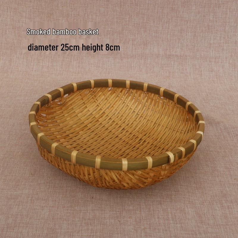 Плетеная бамбуковая корзина для фруктов с отделкой из деревенского сорго