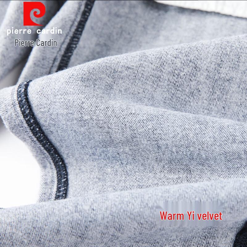 Мужские джинсы деним прямого кроя на плюшевой подкладке Pierre Cardin