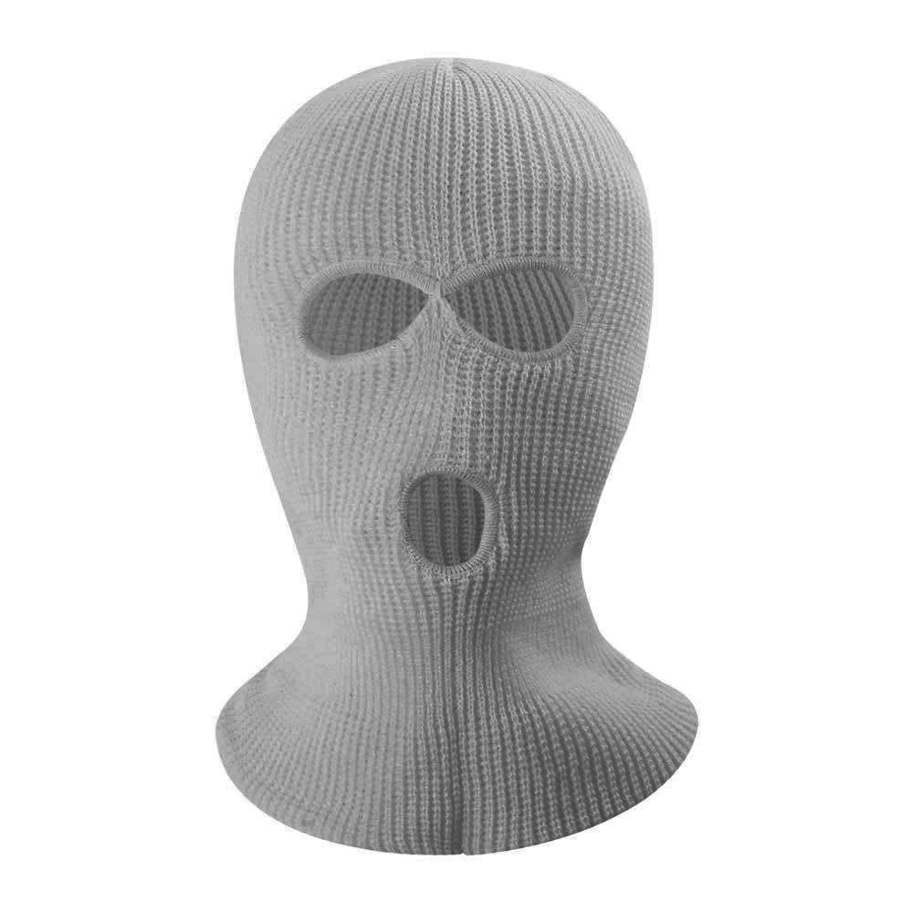 Winter Climbing Three-Hole Woolen Balaclava - Full Face Windproof Mask for Outdoor Cycling