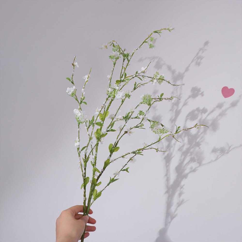 Lifelike Artificial Snow Willow Branches Handmade Fake Plants Simulation Snow Willow  Vase Decor