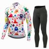 Mens Long Sleeve Cycling Jersey Shorts Set Mountain Bike Riding In