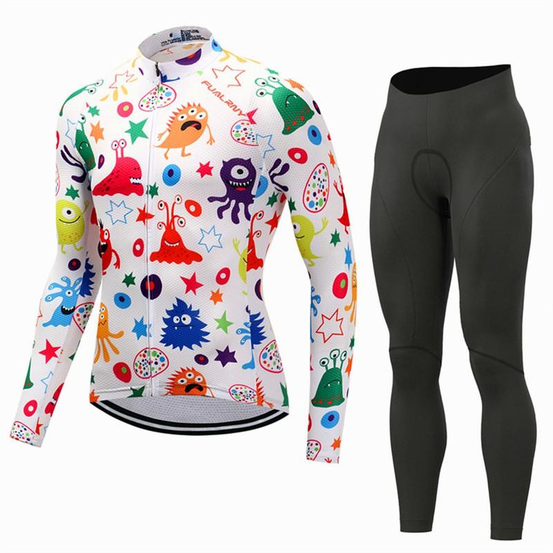Mens Long Sleeve Cycling Jersey Shorts Set Mountain Bike Riding In