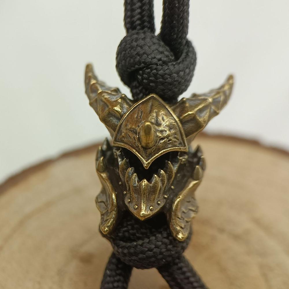 Death Helmet Brass Knife Beads EDC Outdoor DIY Accessories Woven Lanyard Keychain Pendant Jewelry Punk Survival Bracelets Charms