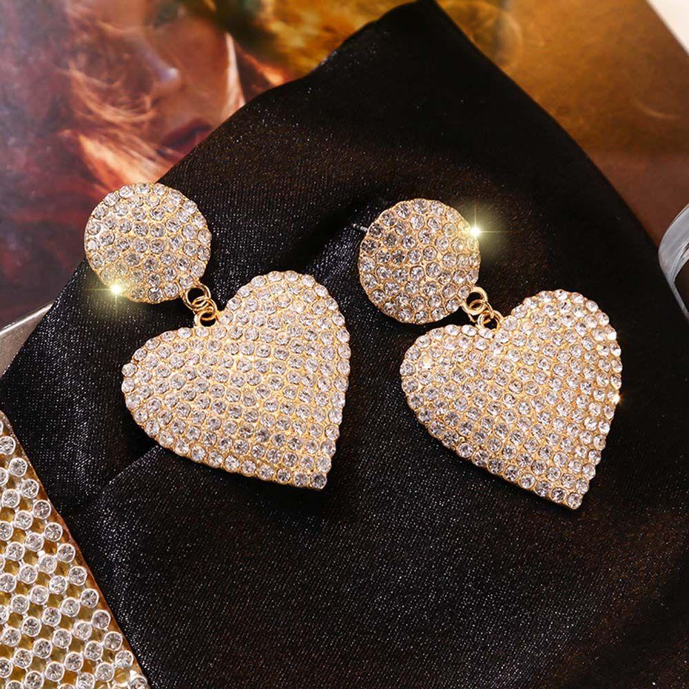 Pendant Love Heart Gift For Women Crystal Jewelry Dangle Earring Stud Earrings Drop Earrings