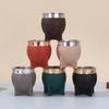 Creative 180 ML Stainless Steel Double Wall Cup Tortoiseshell Pattern Flat Bottomed Mate Cup Rust-proof Drinking Mug Kitchen