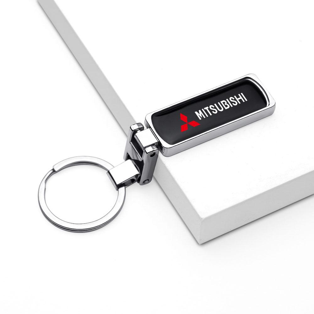 1Pcs Car Metal Epoxy Badge Key Chain Key Holder Rings Accessories For Mitsubishi Ralliart Outlander Pajero ASX Lancer EX L200