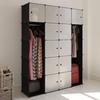 VidaXL Modular Wardrobe 14 Compartments Black and White 37x146x180.5cm