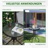Bistro Coffee Table Outdoor Tempered Glass Top Table Garden Round Dining Table - 60cm Diameter