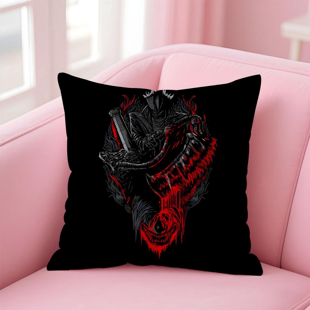 game horror BBloodborne Cushion Cover Pillow Case Soft Friendly Fabric Concealed Zipper