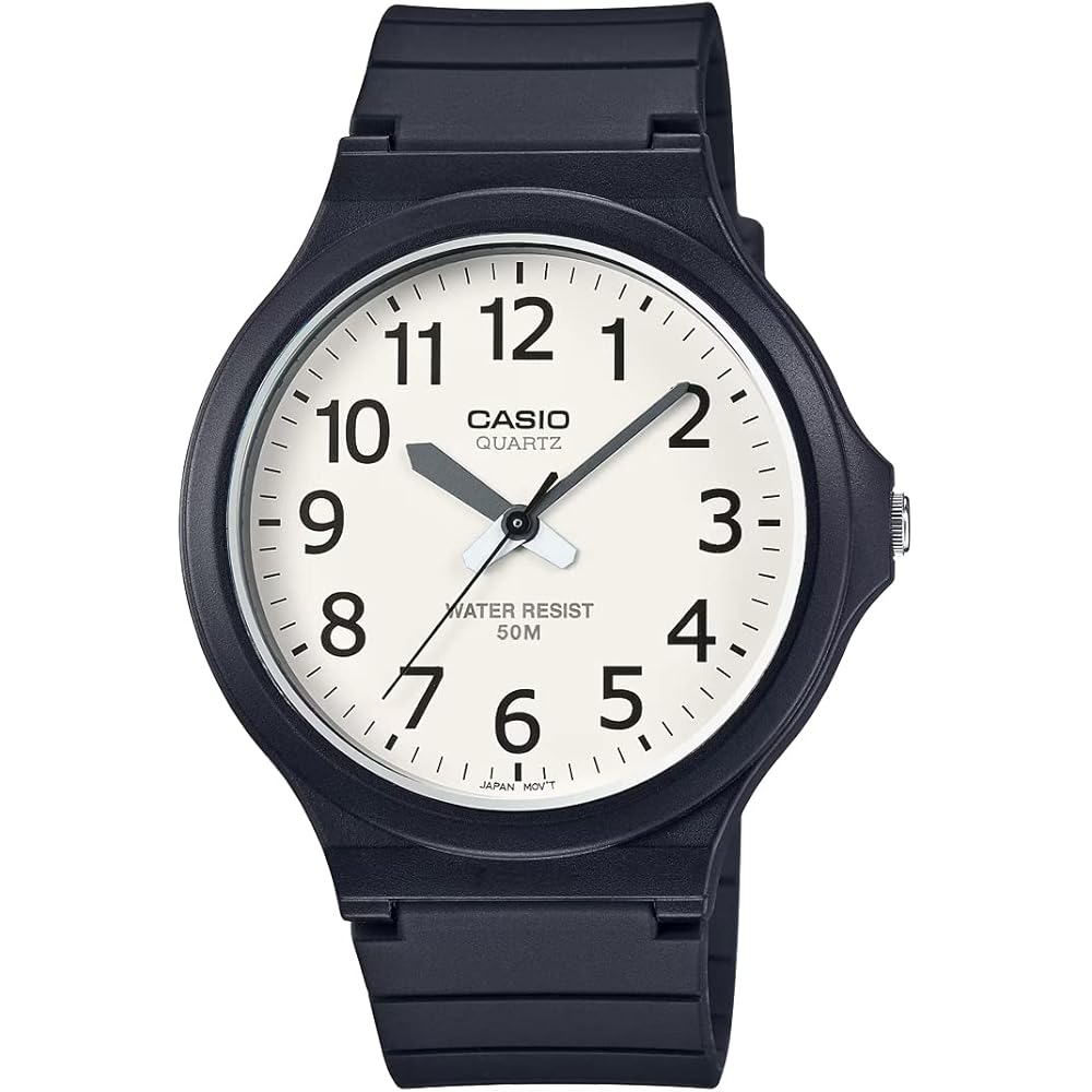Стандартные аналоговые кварцевые часы Casio MW-240-7BV, мужские, черно-белые, без коробки, импортная модель.