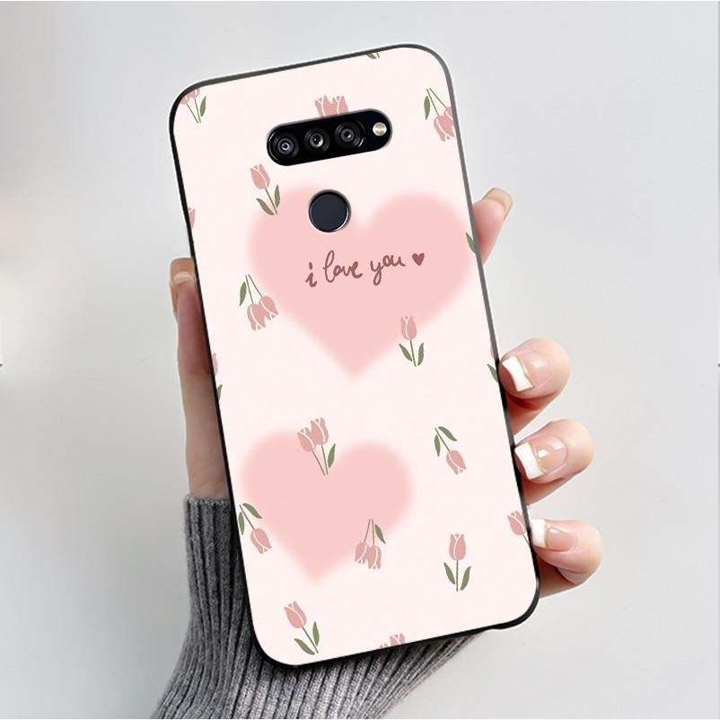 Soft Case For LG K50S K40S Phone Case LMX540HM LM-X540 LMX430HM LM-X430 Fashion Butterfly Flower Black Silicone Bumper Cover