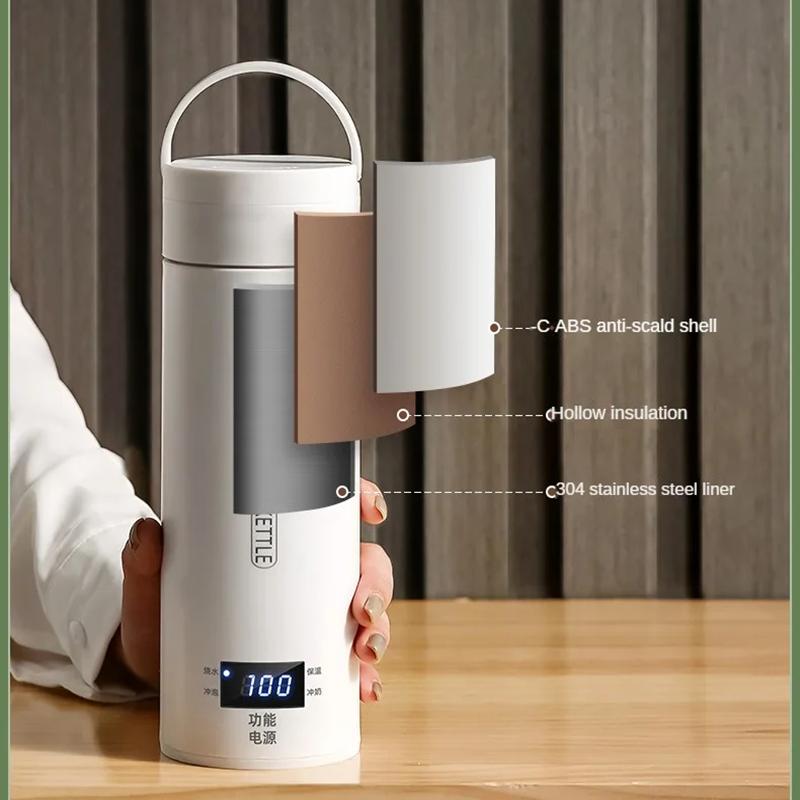 500ML Travel Electric T Kettle Rapid Boil Portable Baby Milk Warmer Kettle 304 Stainless Steel Insulated Kettle