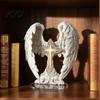 Decorative Cross for Desk Angel Wings Table Sign, Acrylic Religious Wing Statue, Large Elegant Desktop Ornament Tabletop Ornaments Home Living