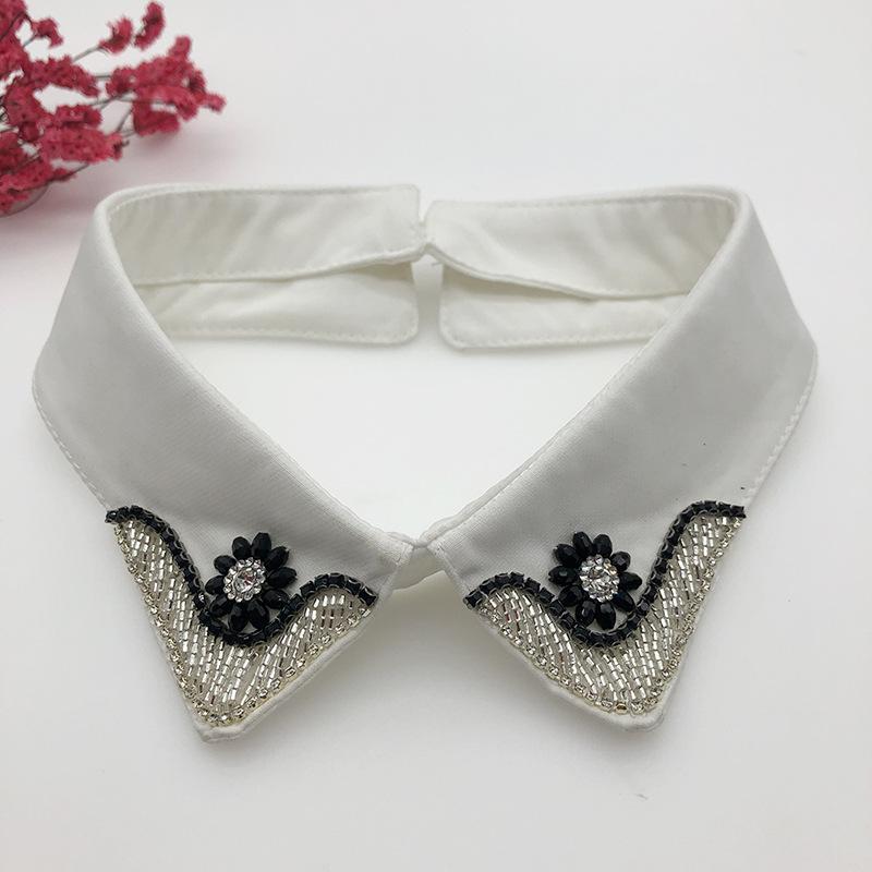 Beading Fake Collar Women Elegant Diamond Detachable Collars for Woman False Shawl Shoulder Wrap Lapel False Collars Woman Tie