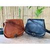 Vintage Saddle Bag Leather Brown/Black Messenger Shoulder Cross-body Bag