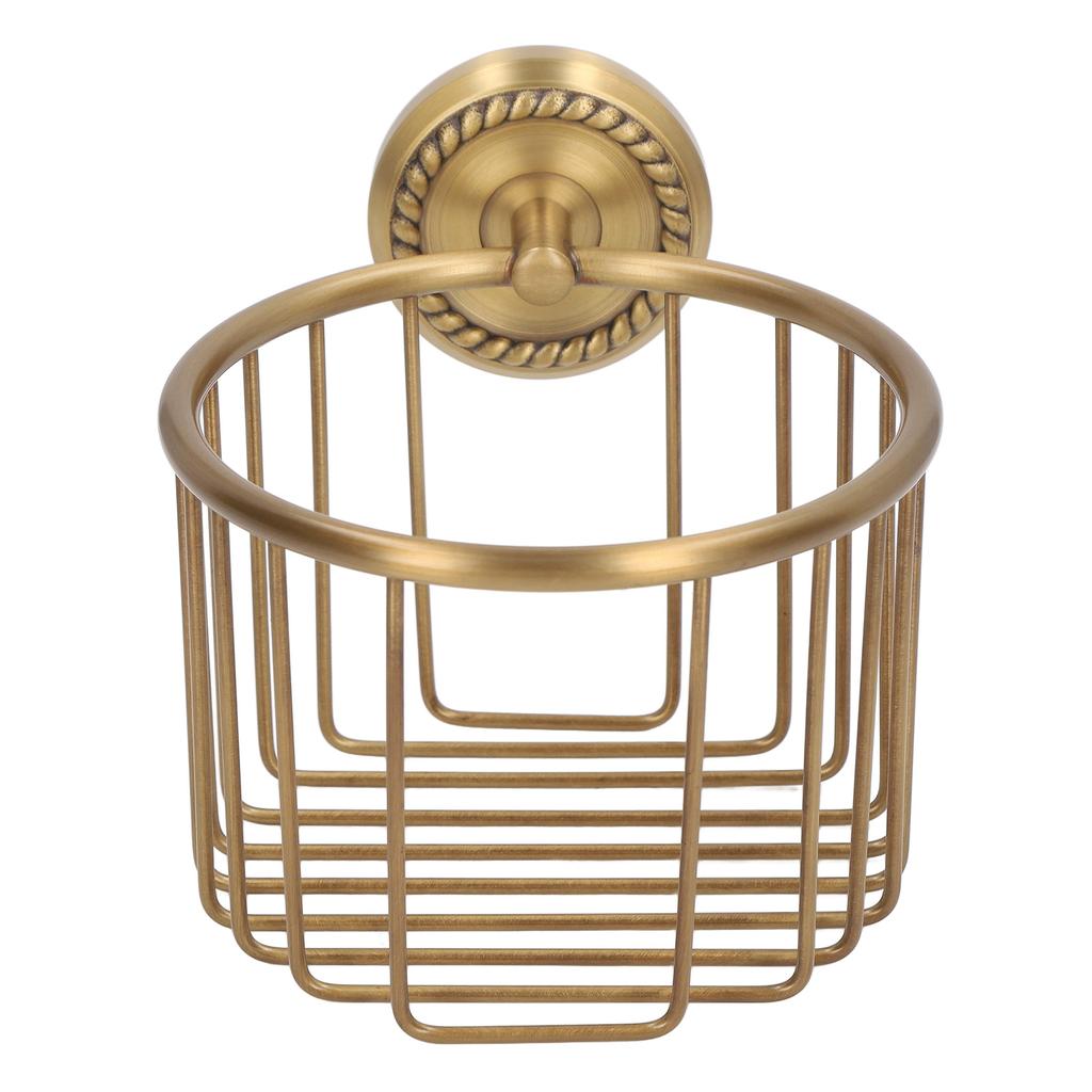 Hollow Out Toilet Paper Holder Antique Rust Proof Wall Mounted Tissue Roll Basket Rack for Bathroom
