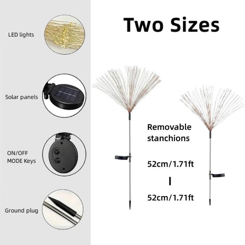 Напольные светодиодные фейерверки на солнечных батареях, сказочные световые пучки своими руками, украшения садовых лужаек, свадебные вечеринки и ландшафтное освещение на Рождество